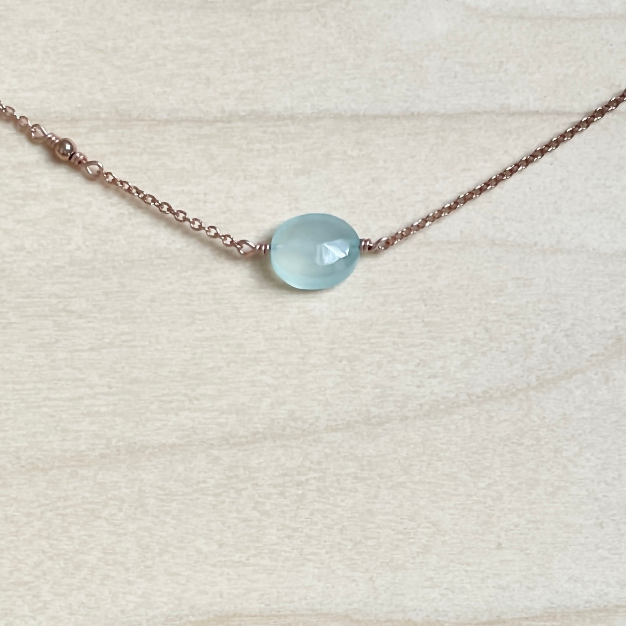 BALANCE | 14k rose gold filled necklace with Chalcedony