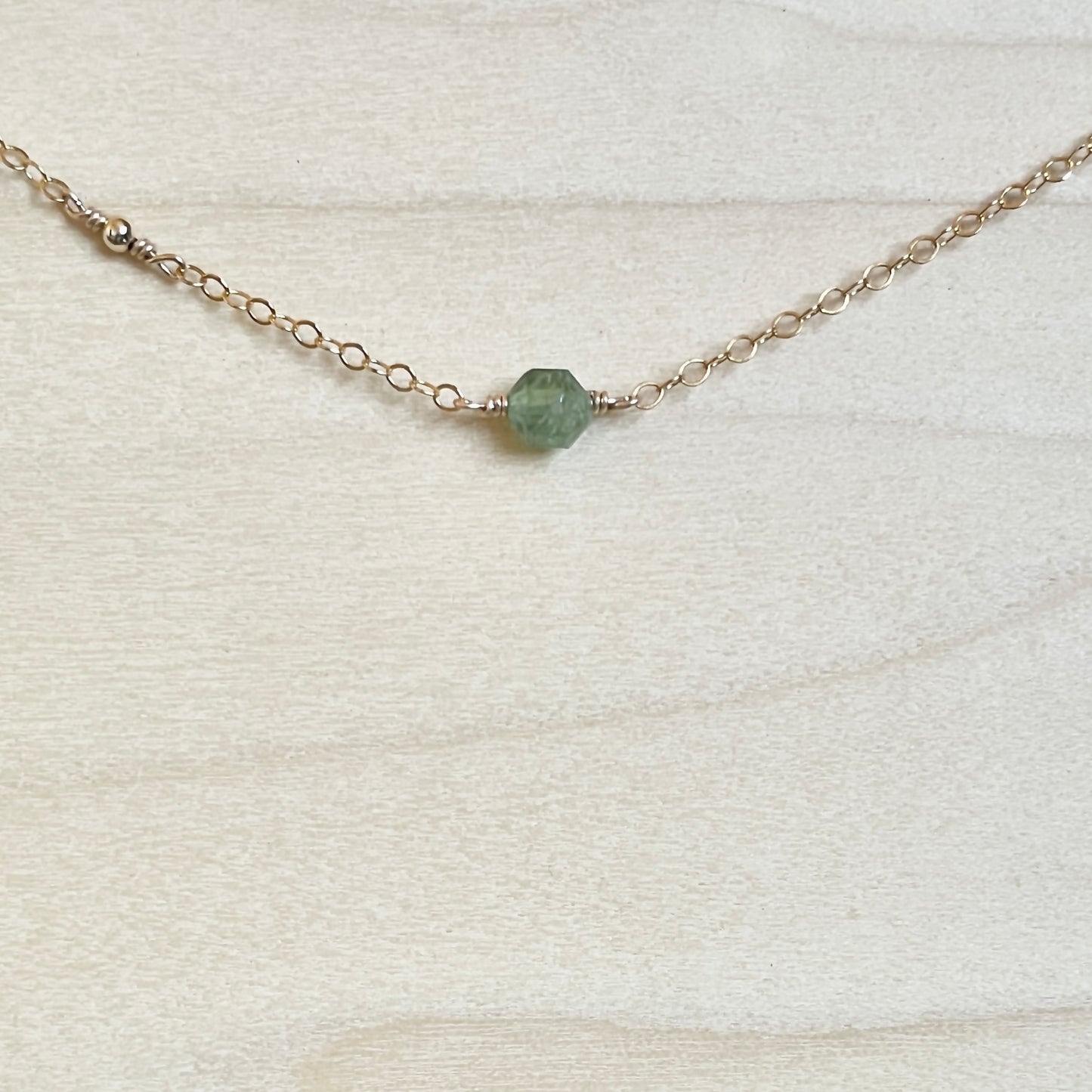 RENEWAL | 14k gold filled necklace with Green Apatite