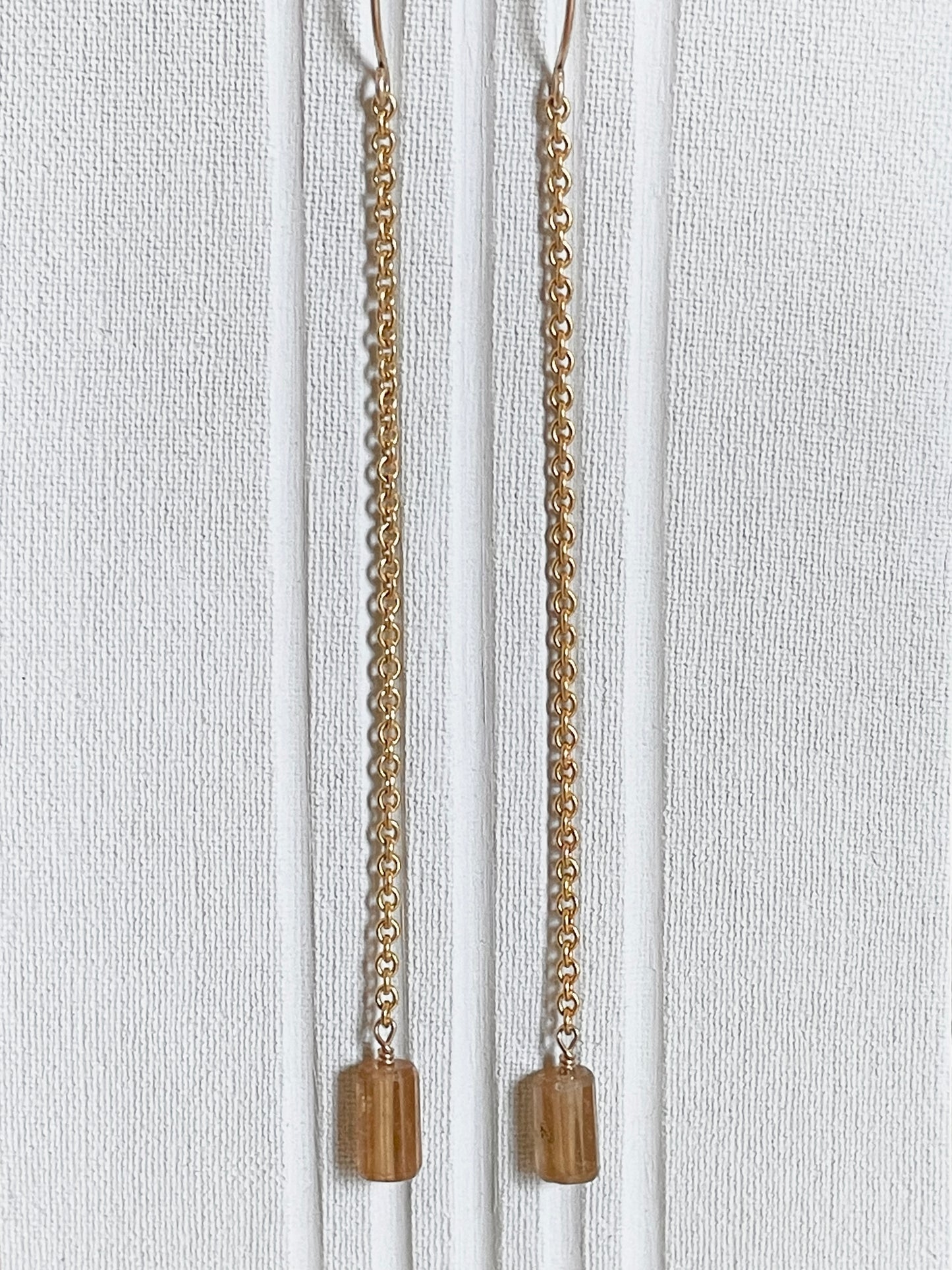 GROSSULAR GARNET | 14k gold filled drop earrings