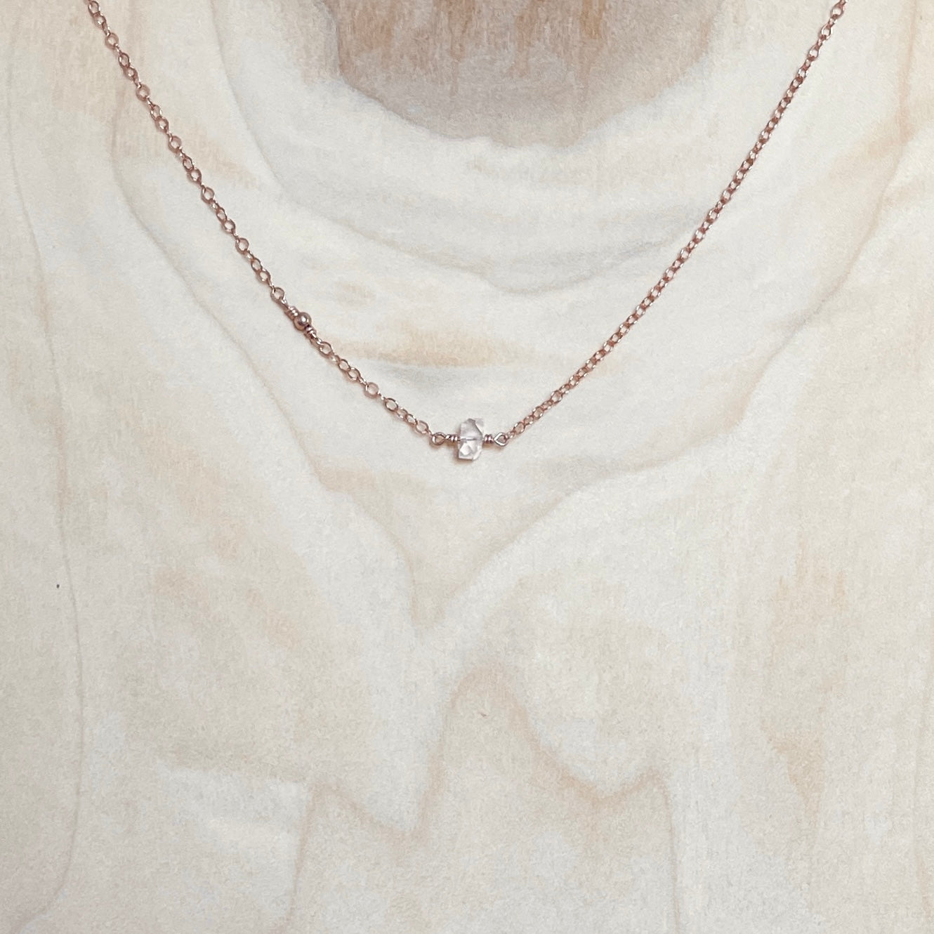 BLISS | sterling silver or 14k gold filled necklace with Herkimer Diamond Quartz