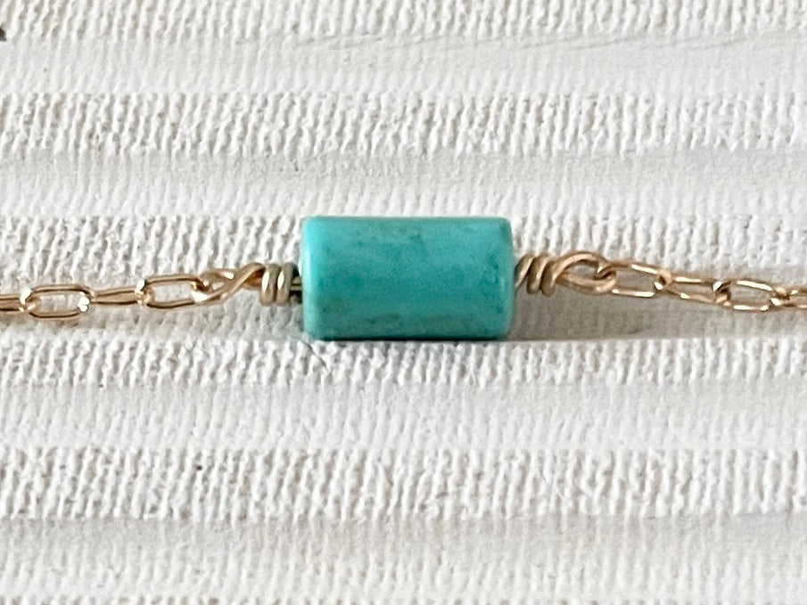 TURQUOISE | 14k gold filled anklet