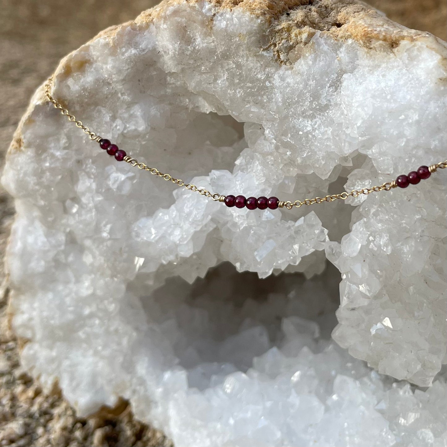 MANIFEST | 14k gold filled necklace with Garnet