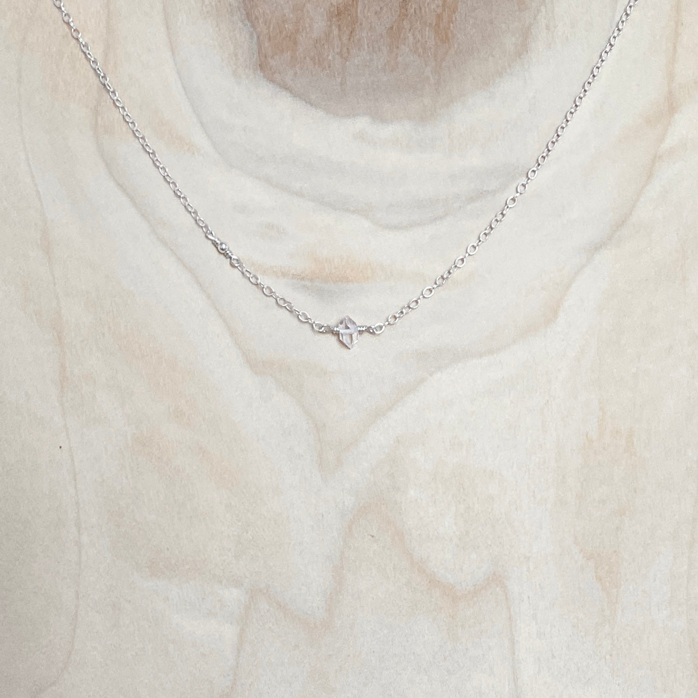 BLISS | sterling silver or 14k gold filled necklace with Herkimer Diamond Quartz