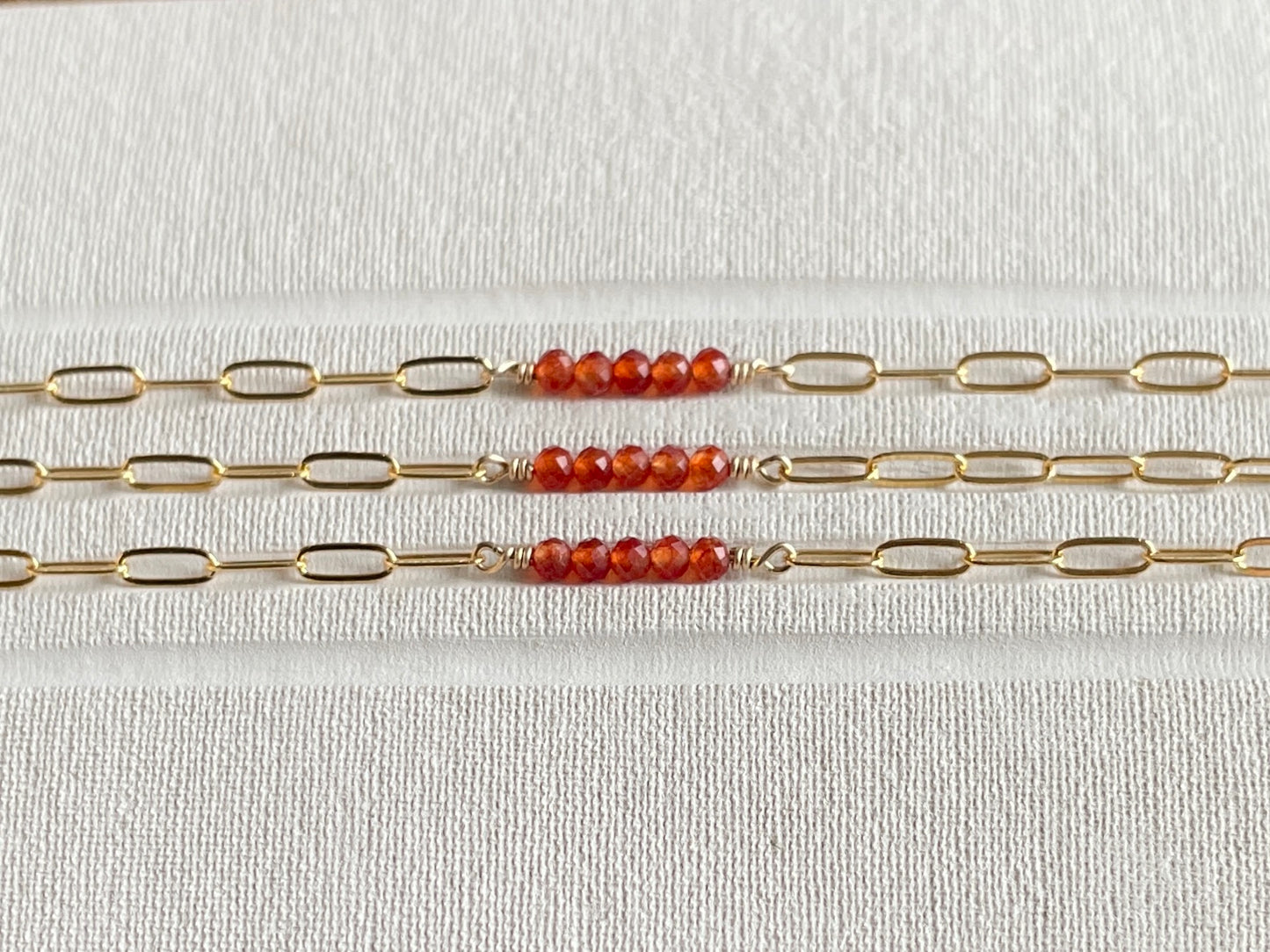 COURAGE (red) | 14k gold filled bracelet with Carnelian