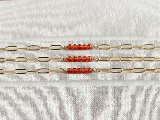 COURAGE (red) | 14k gold filled bracelet with Carnelian