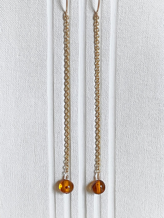 AMBER | 14k gold filled drop earrings