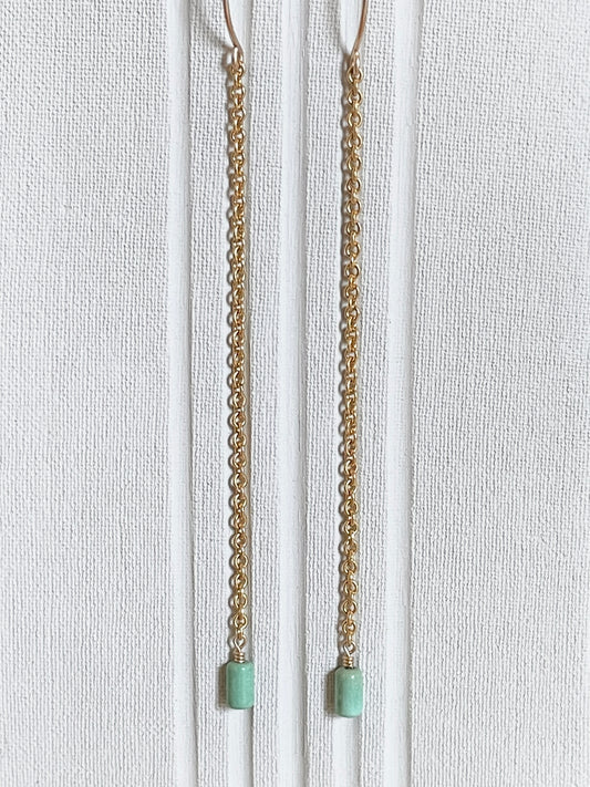 TURQUOISE | 14k gold filled drop earrings