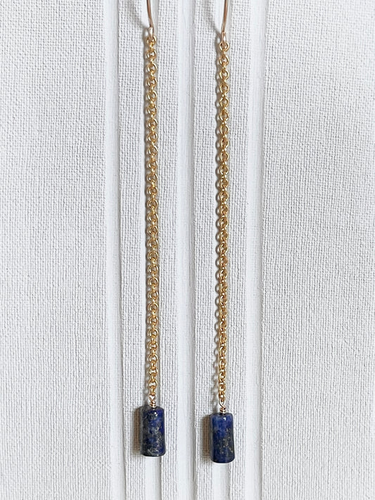 LAPIS LAZULI | 14k gold filled drop earrings