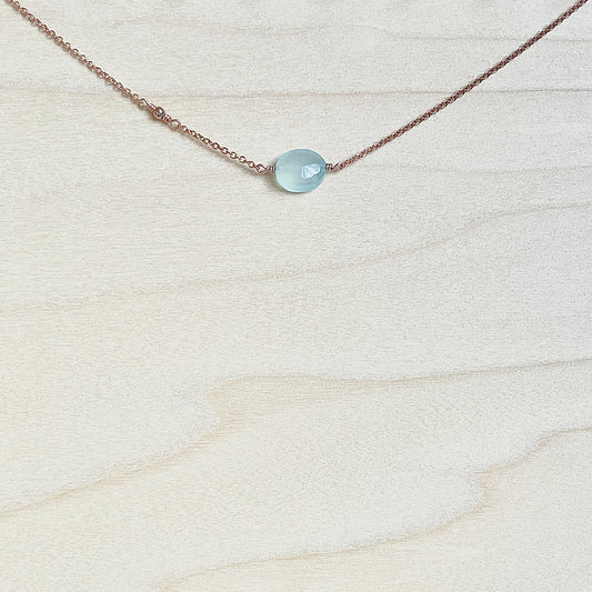 BALANCE | 14k rose gold filled necklace with Chalcedony