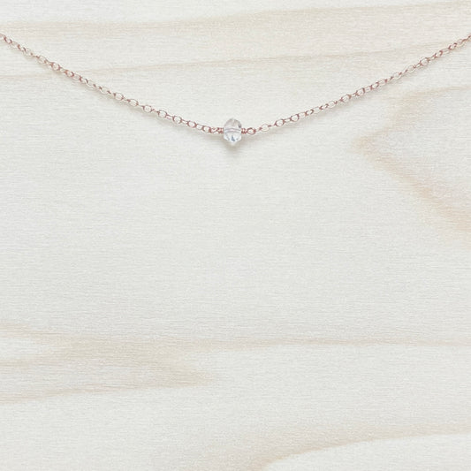 HERKIMER DIAMOND | 14k rose gold filled necklace