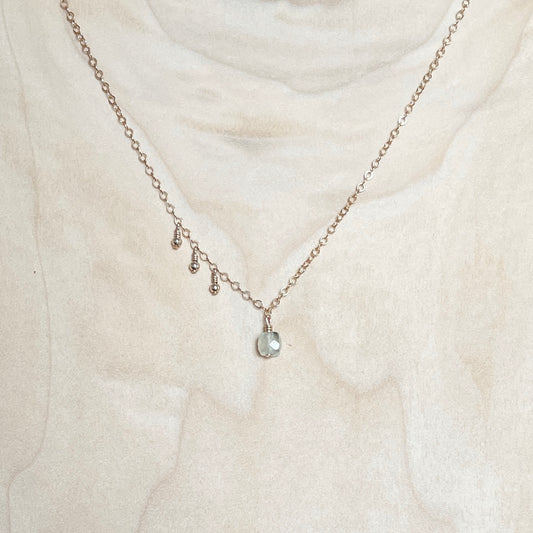 PEACE | 14k gold filled necklace with Prehnite